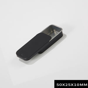 กล่องดีบุกสี่เหลี่ยมขนาดเล็ก 50*25*10 มม. สีเงิน ขาว ดำ แบบดึง-กด ฝาเลื่อน กล่องโลหะขนาดเล็ก - Product Image 3