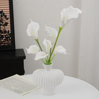 Flor Artificial de Lirio Calla Blanco EVA de Tacto Real Hecha a Mano para Ramo de Boda, Decoración de Eventos y Fiestas en el Hogar, Ecológica