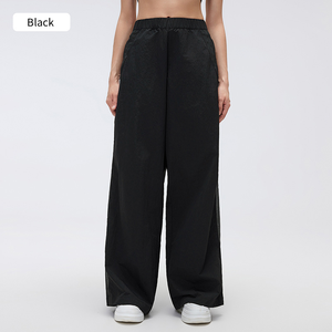 <span class=keywords><strong>Pantalon</strong></span> large <span class=keywords><strong>taille</strong></span> haute pour <span class=keywords><strong>femme</strong></span> avec empiècements transparents, séchage rapide, décontracté, pour le yoga et les activités sportives en extérieur, idéal pour le quotidien - Product Image 4
