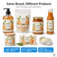 Autocollant adhésif holographique imperméable de qualité alimentaire, étiquette personnalisée pour pot en verre de 3 oz anti-odeur pour fleurs, avec bouchons résistants aux enfants