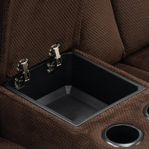 Canapés à deux places inclinables électriques avec chaleur, console et massage, porte-gobelets, revêtement en tissu - Product Image 5