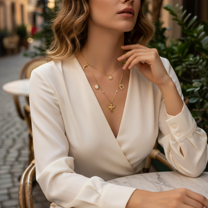 14K oro sólido último diseño Ángel Dios suerte encanto collar joyería fina para mujeres hecho en Turquía - Product Image 3