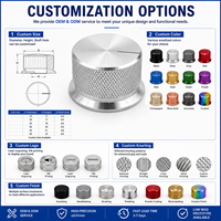 Perillas de Control de Aluminio Mecanizadas por CNC Personalizadas, Fabricante de Perillas de Potenciómetro de Volumen para Amplificador de Audio OEM