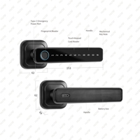 Serrure à levier intelligente sans clé, à loquet unique, en alliage de zinc, étanche IP65, avec empreinte digitale, code et contrôle via application Tuya, pour porte en bois