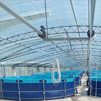 Grand étang circulaire personnalisé avec piège d'aquaculture galvanisé à chaud Système de pisciculture rentable