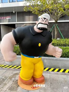 Statue de Popeye actuelle, Mme Oliver, fibre de verre, sculpture de dessin animé créative, artisanat en résine personnalisé - Product Image 4