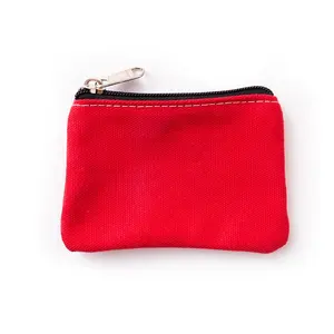 Top Selling Mini Coin Purse With Zipper Close Kids Canvas Gift Bag Small Size