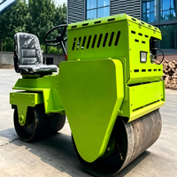 Compacteur routier à double tambour entièrement hydraulique ME080 de 600 kg avec moteur 9 CV, autoporté, pour petits projets de pavage