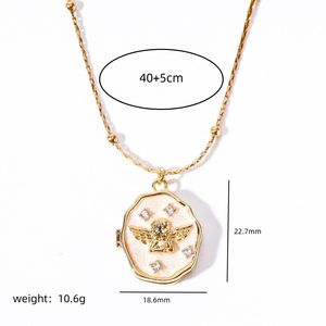 قلادة مخصصة على شكل ميدالية ملاك من الفولاذ المقاوم للصدأ مع صورة، قلادة ميدالية عتيقة للأم، هدية تذكارية لها - Product Image 6