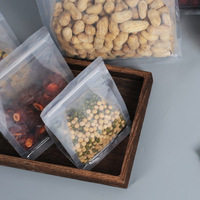 Sachets transparents à fond plat à huit soudures latérales, à large ouverture avec fermeture éclair, en matériaux recyclés (Papier Kraft, PET, PE) pour Dattes Rouges