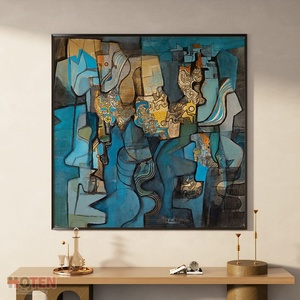 Pintura Artística Abstracta Moderna Hecha a Mano sobre Lienzo, 100% Pintada a Mano, Textura Gruesa, Cuadro al Óleo <span class=keywords><strong>para</strong></span> Decoración del Hogar y Hoteles - Product Image 2