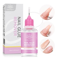 BORN PRETTY Liquide Dissolvant Adhésif pour Capsules d'Ongles Gel X Sans Acétone 30ml – Dissolvant de Colle à Ongles Précis pour Faux Ongles