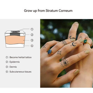 <span class=keywords><strong>Encre</strong></span> de <span class=keywords><strong>tatouage</strong></span> semi-permanente réaliste à base d'extrait de Genipa/Jagua, prête à l'emploi, longue durée (2 semaines), pour transfert d'eau - Product Image 4