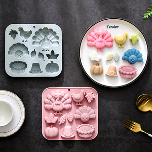 Moldes de Silicona Antiadherentes para Pastel de Pavo de Acción de Gracias, Reutilizables, de Grado Alimenticio, Lindos Moldes Magnéticos de Silicona para Chocolate, Dulces y Hielo - Product Image 3