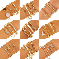 Nouvel ensemble de bracelets pour femmes, style européen et américain, bracelet rétro multicouche, bracelet simple pour femmes, vente en gros de bijoux