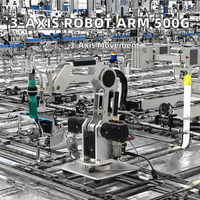 Bras robotique 3DOF en argent, 3 axes, capacité de charge mécanique 500g, avec contrôleur de composant moteur inclus