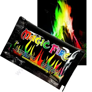 무지개 색상 변경 패킷 화재 구덩이 캠프 파이어 모닥불 벽난로 신비적인 화려한 마법 화재 신비로운 색깔의 불꽃