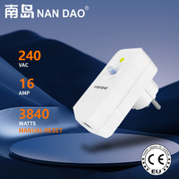 Adaptateur de prise PRCD européenne NANDAO 16A certifié CE, dispositif de protection contre les courants résiduels 250V, protection contre les fuites industrielles, climatiseur