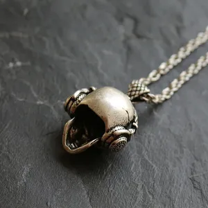 Collar con Colgante de Calavera y Auriculares <span class=keywords><strong>Death</strong></span> Rock para Hombre, Cadena Punk, Joyería Creativa para Novio, Regalo, Venta al por Mayor - Product Image 3