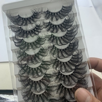 Cils en faux vison 3D faits à la main, 8 paires, bande complète, cils naturels, vaporeux et volumineux, 10 mm - 25 mm