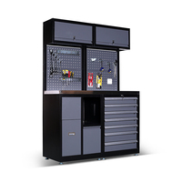 Armoire à outils combinée de garage en acier robuste en métal avec atelier d'armoires à outils d'établi de travail en panneau perforé