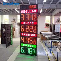Panneau d'affichage numérique LED étanche pour prix du carburant, télécommande, luminosité réglable, affichage des prix de la station-service