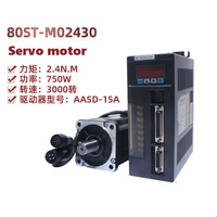 Nouveau servomoteur AC 80ST-M02430 / 2,4 Nm 3000 tr/min + Driver AC 2,39 N.m 750 W Câble d'alimentation Câble d'encodeur