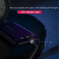Câble de charge rapide EONLINE 1,2 m avec lumière LED pour Xiaomi Mi 9 9T Samsung Galaxy A80 A50 M40 S10+ Cavo Usbc Kabel Type C