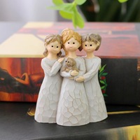 Statue personnalisée de trois filles pour cadeau, figurine décorative pour la maison, cadeaux pour la maison, statue décorative, figurine d'ange
