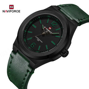 NUEVO Reloj NAVIFORCE 9233 BGNGN Verde para Hombre, Caja Delgada, Correa de Cuero, Reloj Deportivo Resistente al Agua, Relojes de Cuarzo Japoneses - Product Image 5