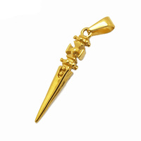 Pendentif épée vintage de la clôture, 32mm, 1 pièce, pendentif de poignard en acier inoxydable, bijoux religieux pour hommes, croix en or