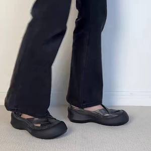 Version en peau de mouton ~ Nouvelles sandales plates à bout fermé pour femmes, été, décontractées, sportives, chaussures romaines, polyvalentes, best-seller, escarpins à cage - Product Image 3