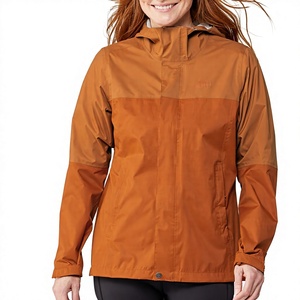 <b>Women's</b> Color Block <b>Waterproof</b> Rain Jacket Hooded Lightweight Spring Outdoor <b>Coat</b> - Product Image 1
