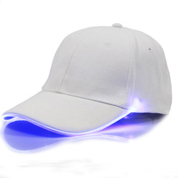 Hip Pop Led Bianco Luminoso Cappello di New Fibra Ottica Visiera di Sun del Berretto Da Baseball Del Cappello Del Sole