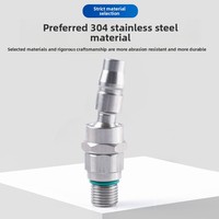 Sambungan Cepat Tipe C Baja Tahan Karat 304 Seri PM20, Fitting Pneumatik Jantan-Betina Pengunci Otomatis, Komponen Pompa Selang Udara
