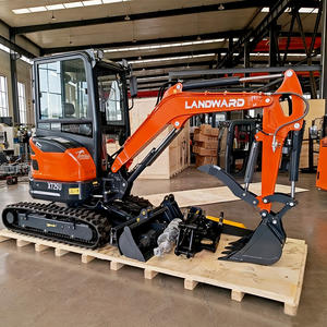 Miniexcavadora Landward sobre orugas, excavadoras diésel pequeñas, microzanjadora hidráulica de 2,5 toneladas para granja con accesorios personalizados a la venta - Product Image 1