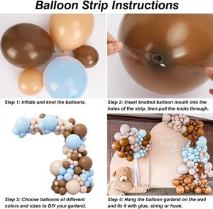 <span class=keywords><strong>Kit</strong></span> d'arche de guirlande de ballons marron café bleu, ours en peluche, pour baby shower, révélation de sexe et décoration de fête d'anniversaire, fournisseur depuis 11 ans - Product Image 5