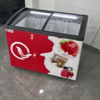 Congélateur coffre de présentation de crèmes glacées à technologie de refroidissement avancée, porte vitrée anti-poussière, cadre durable, usage commercial