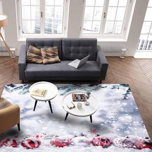 Tapis de flocon de neige de noël avec tapis antidérapant boules de noël impression botanique pour chambre salon décor à la maison ensemble - Product Image 5