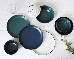 Stylish Retro Europe North America Style Porcelain Dinnerware <b>Sets</b> Eco-Friendly Dishwasher Oven <b>Microwave</b> Safe Ceramic Stoneware - Product Image 1