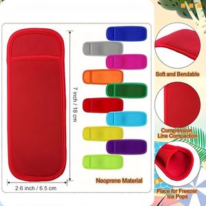 Sacs isothermes réutilisables en néoprène imperméables pour bâtonnets glacés, avec logo personnalisé, 14 couleurs unies, anti-gel - Product Image 2