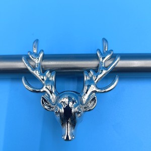 Zinc Alloy Deer Head <b>Cabinet</b> Handles Silver <b>Rustic</b> Design Furniture Hardware Accessory - Product Image 3