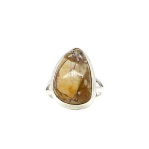 Anillo de Plata de Ley 925 Hecho a Mano con Piedras Preciosas Naturales, Mookaite Brecciado, Acabado Pulido, Engaste en Bisel, Joyería para Mujer - Product Image 2