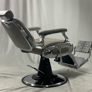 Ghế cắt tóc cổ điển màu xám, ghế salon phổ biến dành cho tiệm cắt tóc, nội thất salon bền chắc với bơm chịu lực lớn - Product Image 5