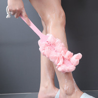 Vente en gros Long manche PE Mesh Loofah Douche Épurateur Exfoliant Luffa Dos Bain Corps Brosse