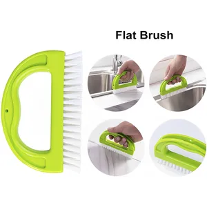 9 Pack Plastic Groove Cleaner Brush Set Multipurpose <b>Hand</b>-held Deep Cleaning Reusable Tile Joint <b>Scrub</b> Brush - Product Image 3