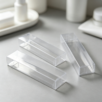 Boîte longue pliable transparente en plastique, dimensions intérieures personnalisées, étui d'emballage en plastique transparent pour le stockage et l'emballage de produits fins