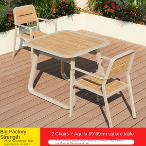 Conjunto de Mesa y Sillas de <span class=keywords><strong>Bambú</strong></span> para Exteriores, para <span class=keywords><strong>Bar</strong></span>, <span class=keywords><strong>Terraza</strong></span>, Patio, Jardín, Balcón - Product Image 1