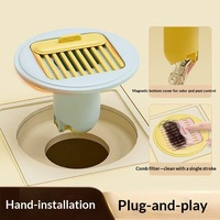 Noyau de drain de sol magnétique universel avec anti-refoulement, filtre à cheveux et bouchon anti-odeur pour drain de douche de salle de bain
