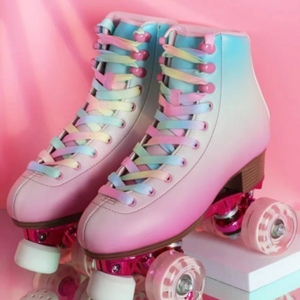 YSMLE Custom High Rebound PU Flash Wheel PP Frame Quad <strong>Roller</strong> Skates <strong>Shoes</strong>